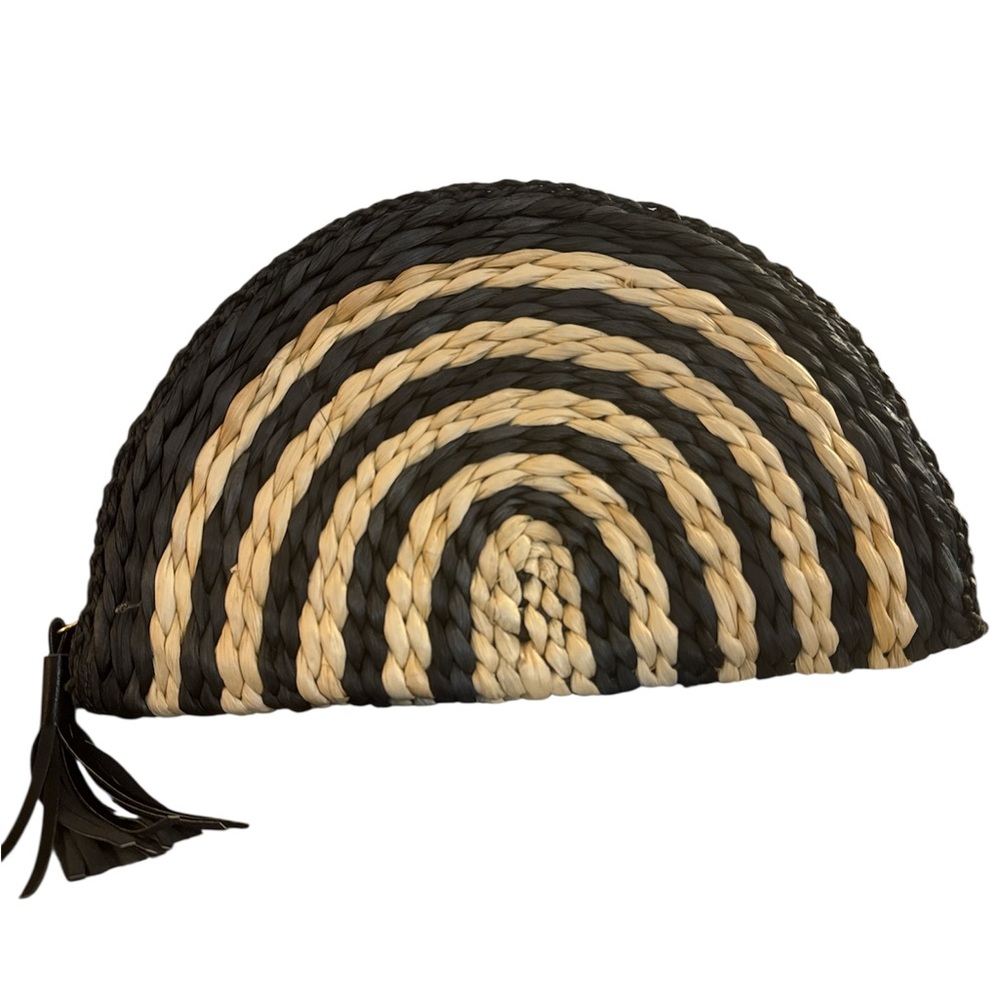 Summer Black and Tan Woven Clutch